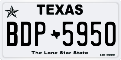 TX license plate BDP5950