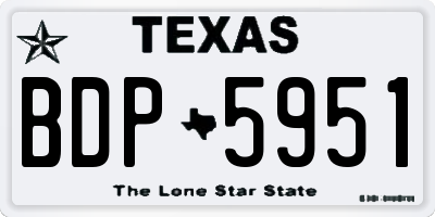 TX license plate BDP5951