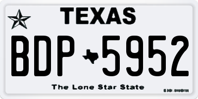 TX license plate BDP5952