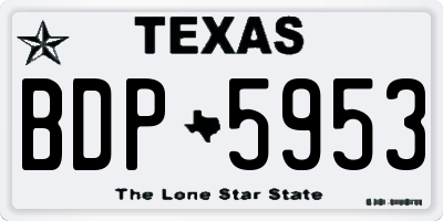TX license plate BDP5953