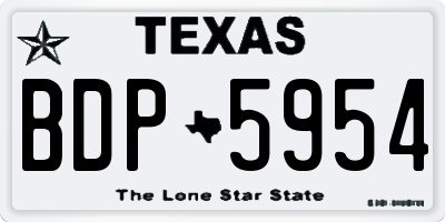TX license plate BDP5954