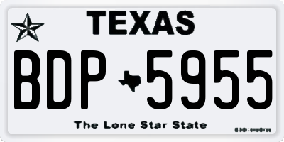 TX license plate BDP5955
