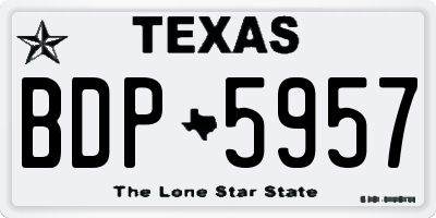 TX license plate BDP5957