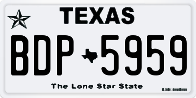 TX license plate BDP5959