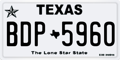 TX license plate BDP5960