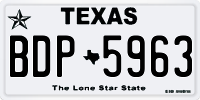 TX license plate BDP5963