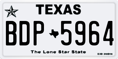 TX license plate BDP5964