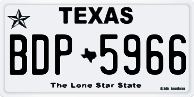TX license plate BDP5966