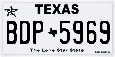 TX license plate BDP5969