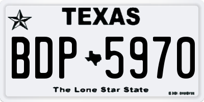 TX license plate BDP5970