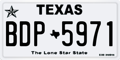 TX license plate BDP5971