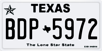 TX license plate BDP5972