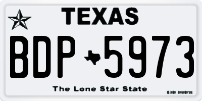 TX license plate BDP5973