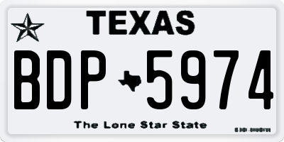 TX license plate BDP5974