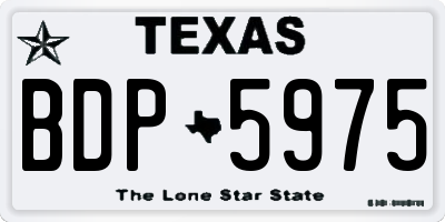 TX license plate BDP5975