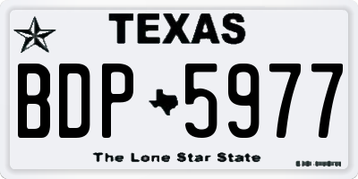 TX license plate BDP5977