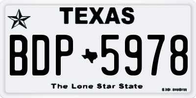 TX license plate BDP5978