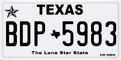 TX license plate BDP5983