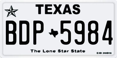 TX license plate BDP5984