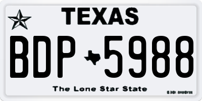 TX license plate BDP5988