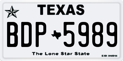 TX license plate BDP5989