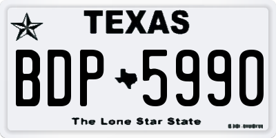 TX license plate BDP5990