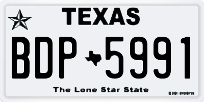 TX license plate BDP5991