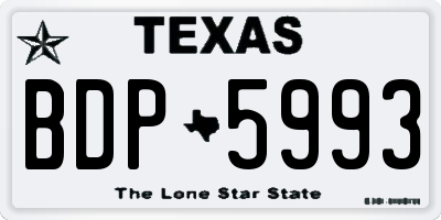 TX license plate BDP5993