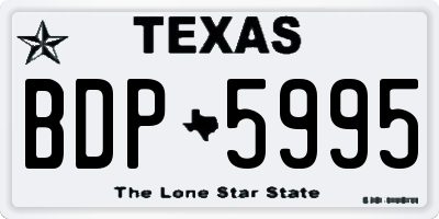 TX license plate BDP5995