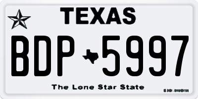 TX license plate BDP5997