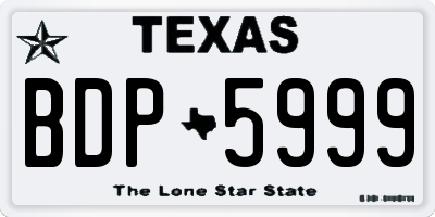 TX license plate BDP5999