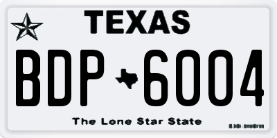 TX license plate BDP6004