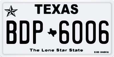 TX license plate BDP6006