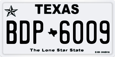 TX license plate BDP6009