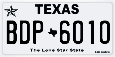 TX license plate BDP6010