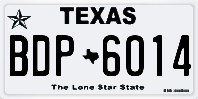 TX license plate BDP6014