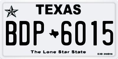 TX license plate BDP6015