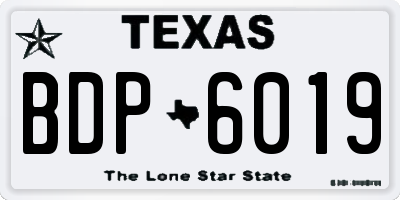 TX license plate BDP6019