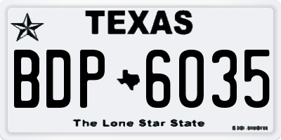 TX license plate BDP6035