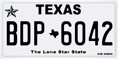 TX license plate BDP6042