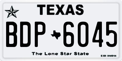 TX license plate BDP6045