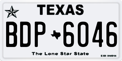 TX license plate BDP6046