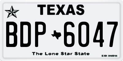 TX license plate BDP6047