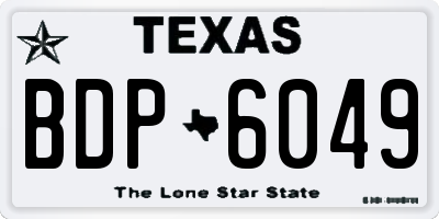 TX license plate BDP6049