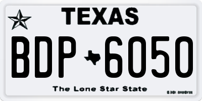 TX license plate BDP6050
