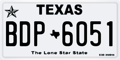 TX license plate BDP6051