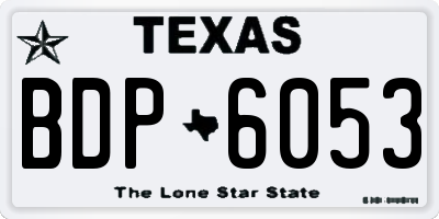 TX license plate BDP6053