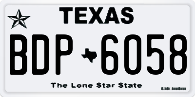 TX license plate BDP6058