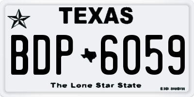 TX license plate BDP6059