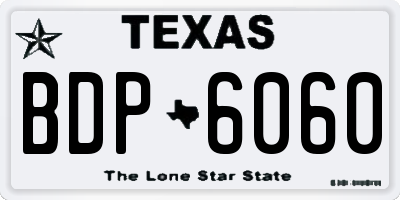 TX license plate BDP6060